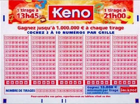 tirage keno heure|keno tableau des gains.